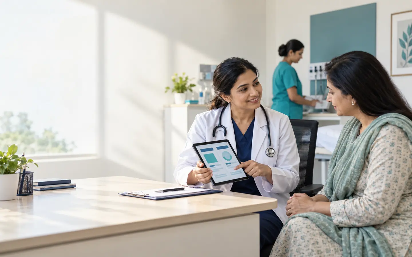 Doctor discussing a care plan with a patient